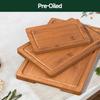 3-Piece Set Bamboo Cutting Board for Kitchen - Crack-Resistant Wood Chopping Boards with Deep Juice Grooves, Pre-Oiled Butcher Block for Meat,