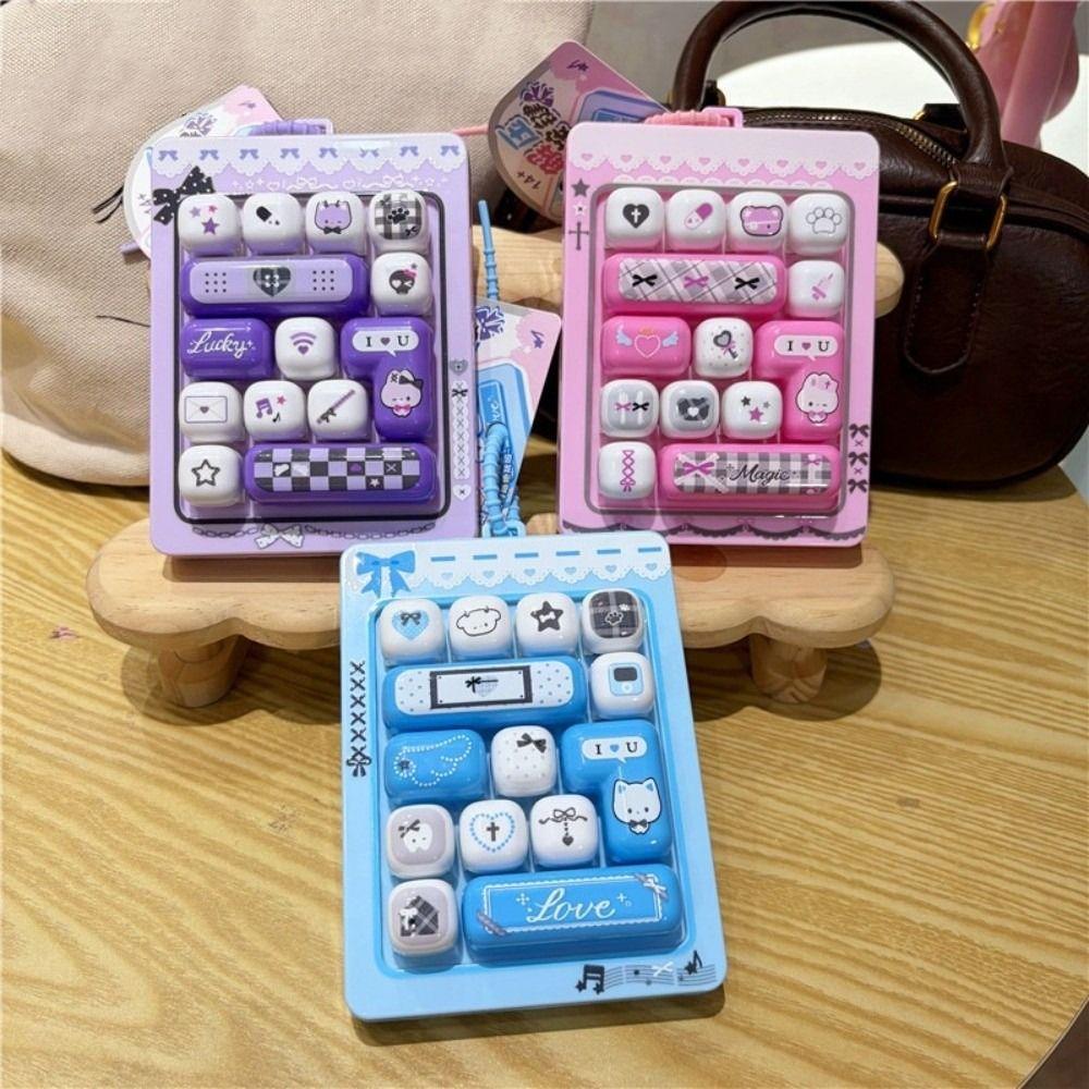 Pressable Keys Fingertip Button Keyring Cute Keyboard Clicker Keychain  Office Use