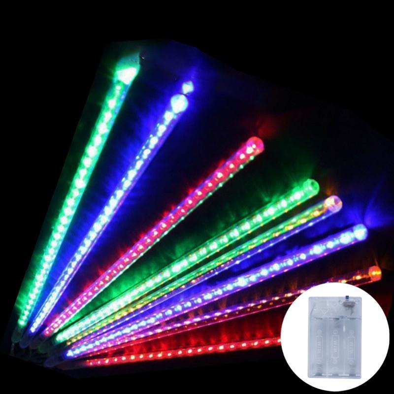 

30см Светодиодные гирлянды Метеорный дождь на батарейках АА Светодиодные огни Уличная Рождественская декорация для дома, улицы, свадебной вечеринки AA-30cm 8Tubes