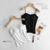 Women Cotton Camisole Tank Top Built-in Padded Bra Spaghetti Strap Basic Undergarment S-XL