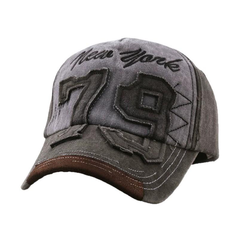 Vintage Distressed 79 Embroidered Baseball Cap Unisex Adjustable Sun Hat Outdoor Casual Wear