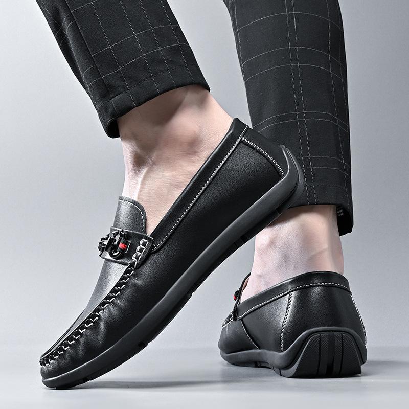 2021 Frühling Lederschuhe weiches Leder Herrenschuhe weiche Sohlen Herren Business Casual Schuhe Sommer Britische Mode Fußschuhe Doudou