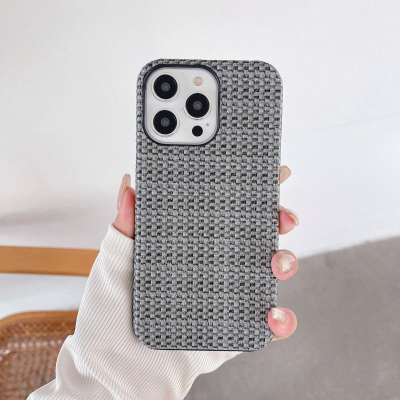 Simple woven pattern is suitable for Apple mobile phone case 15plus autumn and winter sweater color non-slip 12/11 fashion is suitable for