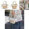 Summer Woven Straw Bag For Kids With Cotton Lining For Beach And Vacation Use