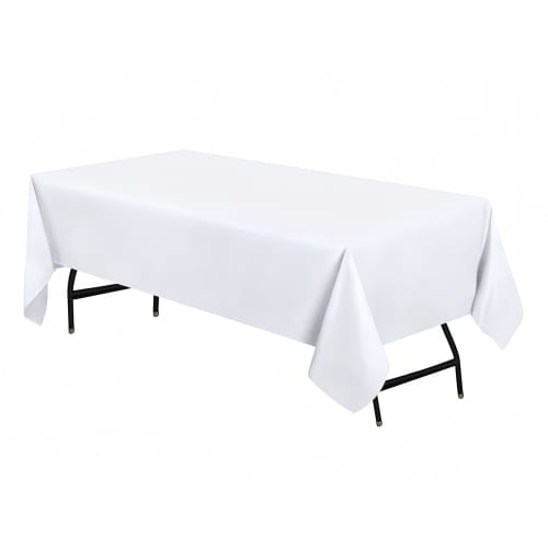 Ansimple Tablecloth, 150x260cm, White, Rectangular, Solid Color, Stain-Resistant, Stylish, Simple Table Cover, Perfect for Dining, Parties, Meetings,