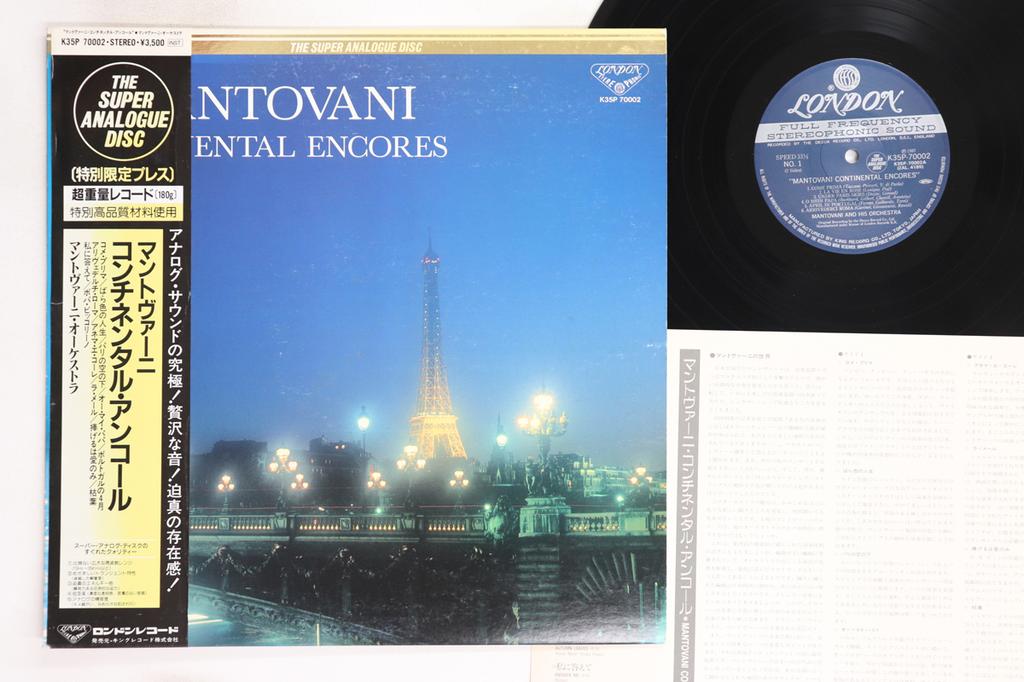 LP Record MANTOVANI - Continental Encores K35P70002 LONDON 1987 Japan Obi Classical Used