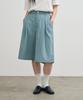 Piali Diagonal Pocket Nylon Wrinkle Bermuda Shorts (Graysh Blue)