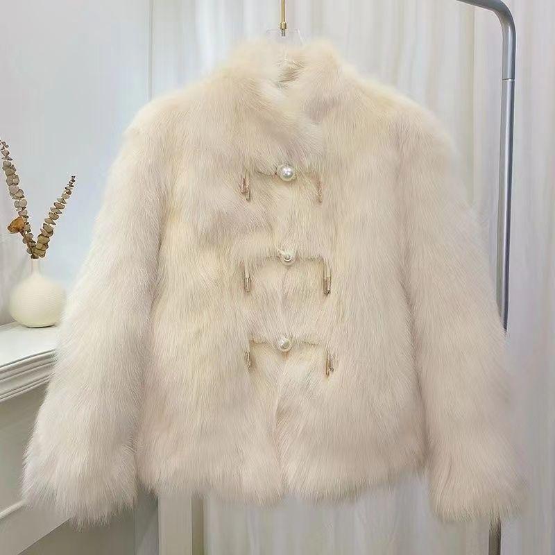 New autumn and winter imitation fox hair light celebrity style pearl imitation fur coat Mao Mao fashion coat