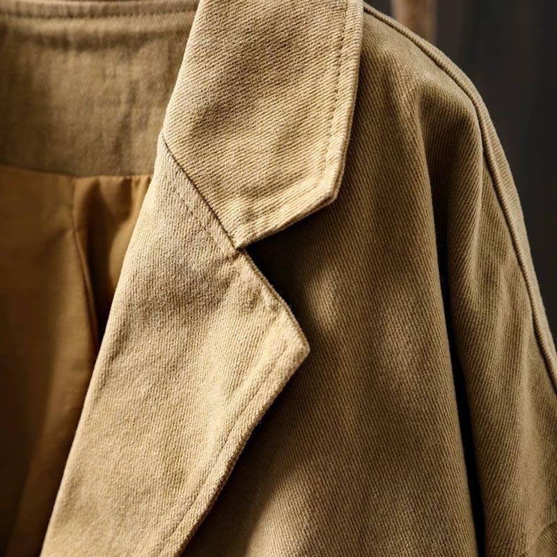 Coat for Women Cotton Autumn Winter Thickened Casual Oversize Outerwear Loose-Fit Jacket