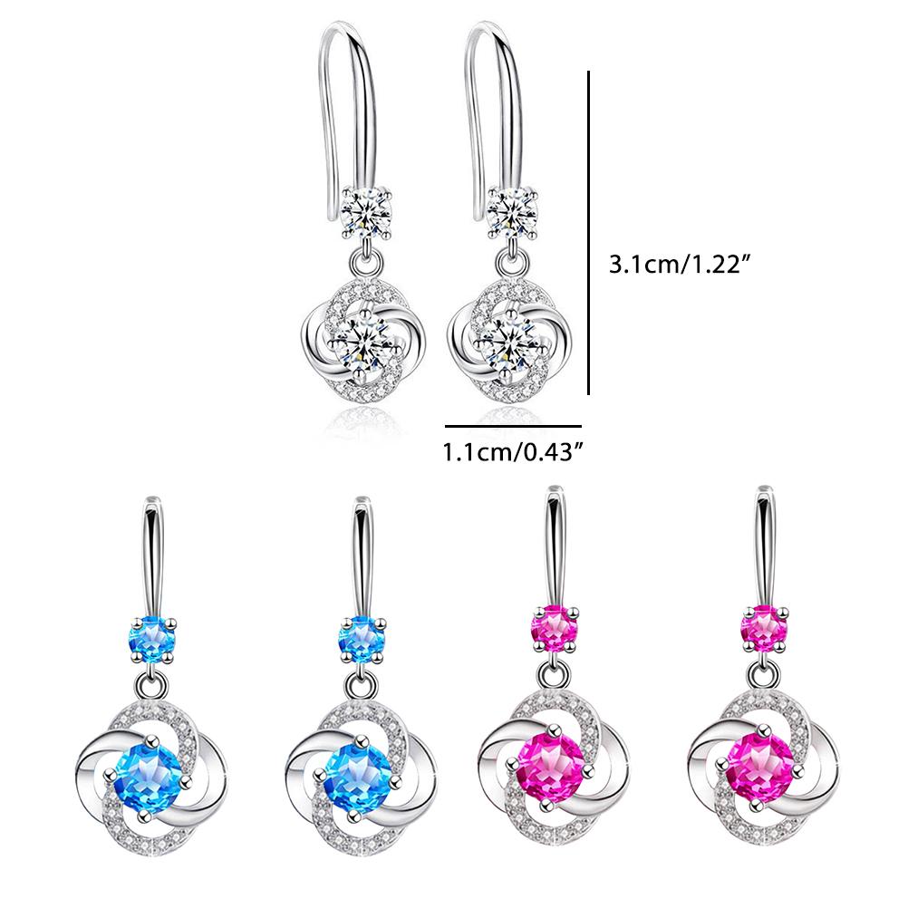 Studded Earrings Long Four Leaf Earrings Ear Hooks Women S Jewelry Birthday Christmas Gifts for Women Girls