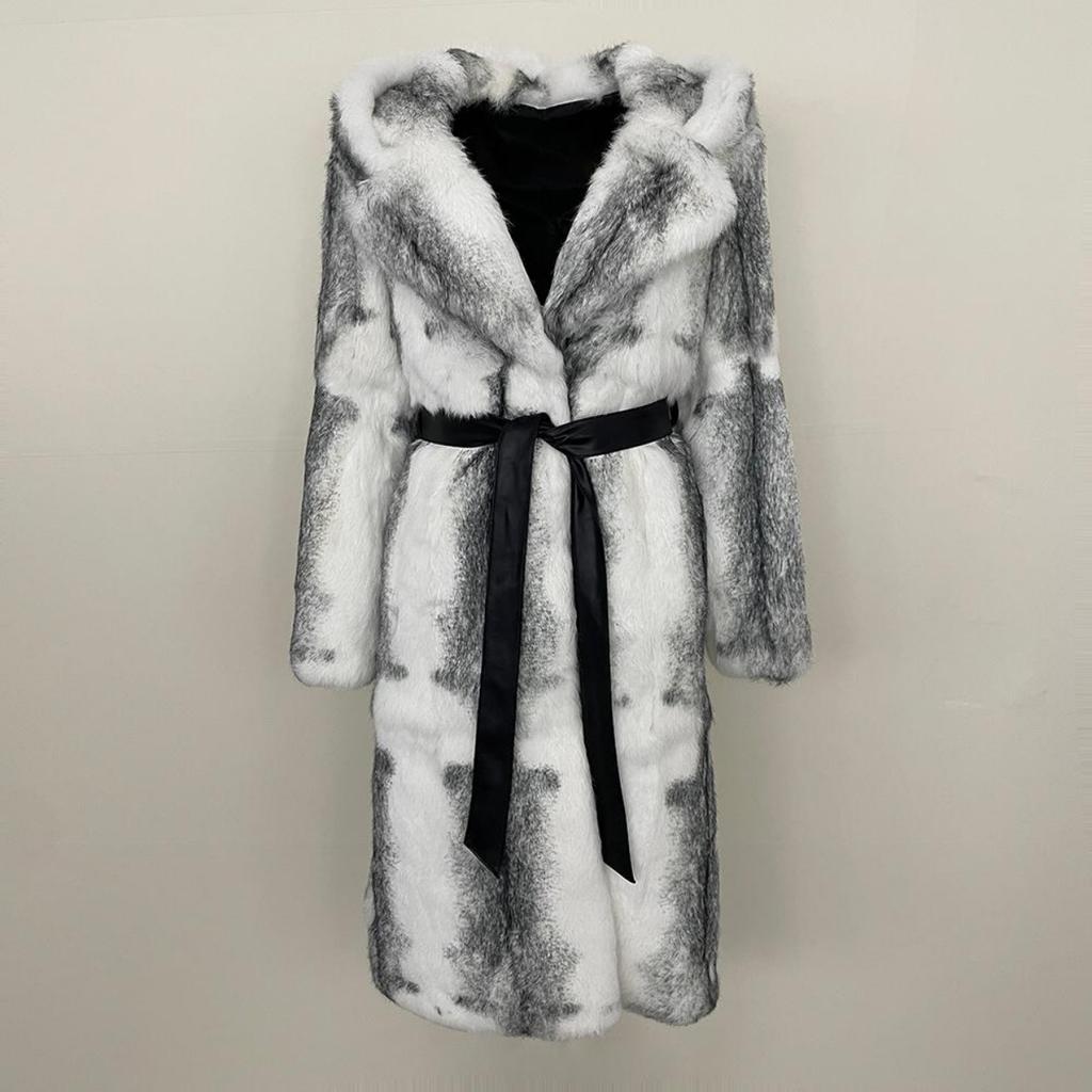 OFTBUY Real Rabbit Fur Natural Fur Coat Women Winter Fashion Warm Hooded Women Fur Jacket Designer Cold Outerwear New Fashi9on