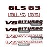 2024 Neuer Stil Zweifarbig Buchstaben Zahlen GLS63 V8 BITURBO 4MATIC+ Emblem für Mercedes Benz X167 X166 Auto Kofferraum Namensschild Aufkleber