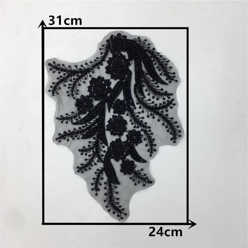 Black And White I Polyester Embroidery Bead Embroidery Sewing Lace Collar Diy Decorative Clothing Single Flower Accessories Clothing Accessories