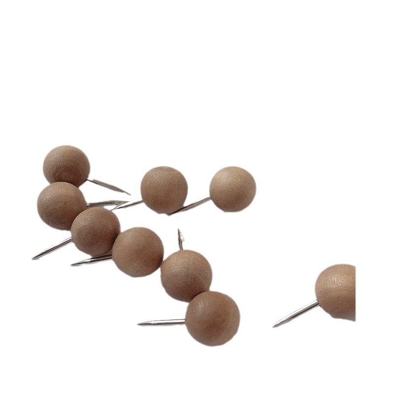 Creative Solid Wood Flat Head Push Pins for Photo Walls and Signs
