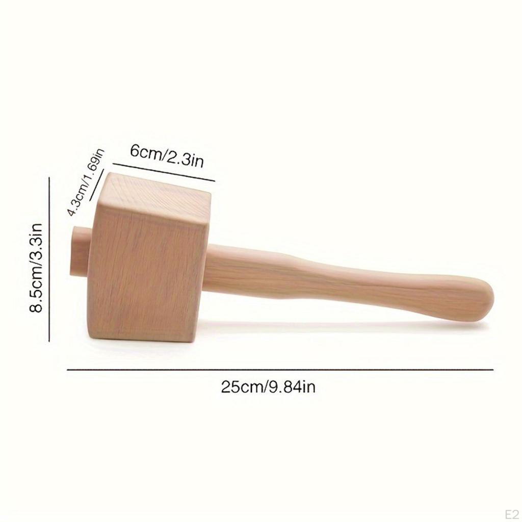 Wooden Mallet Wood Hammer with Handle Carpenter Hand Tool Premium Manual Carpenters