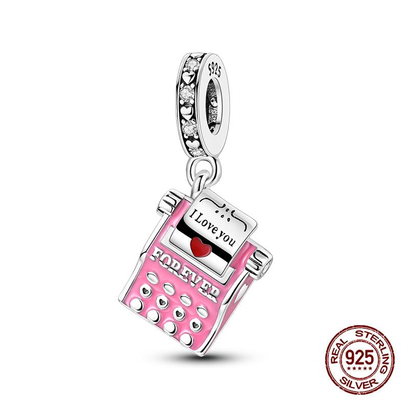 Neue Kupfer Romantische Liebesbrief Hochzeit Ringe Charms Perlen Passend für 3mm Original Armband DIY Schmuck Verlobungsgeschenke