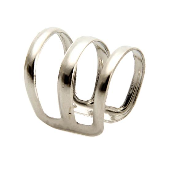 1Pc Ear Clip Cuff Simple Dual Use Women Adjustable 3-ring Hollow Finger Ring for Shopping Travel