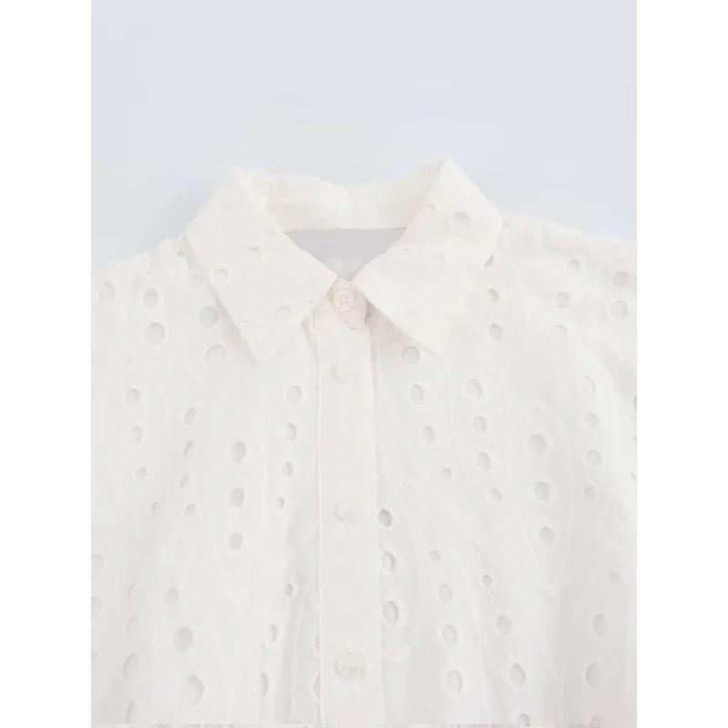 Kaslead New Arrival Women's Clothing Fashion Style Fashion Hollowed-out Embroidery Short Short Sleeve Dress 4877010