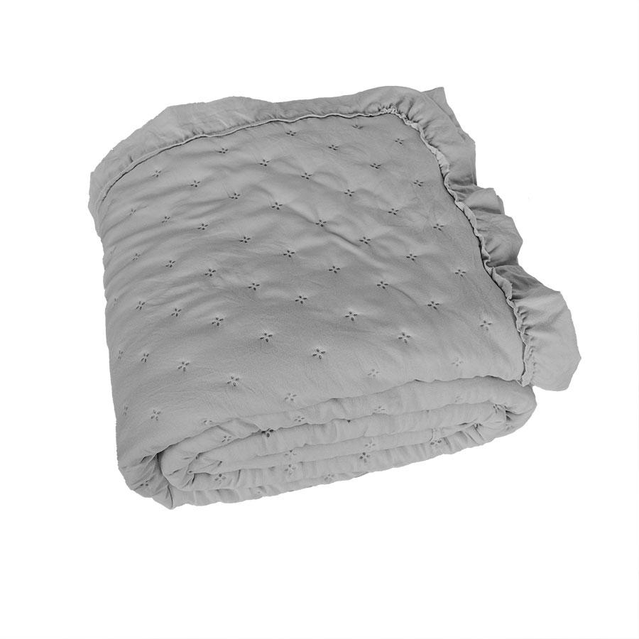 WERONA Bedspread 170x210cm Gray with Ruffles - Subtle Elegance in a Smaller Bedroom