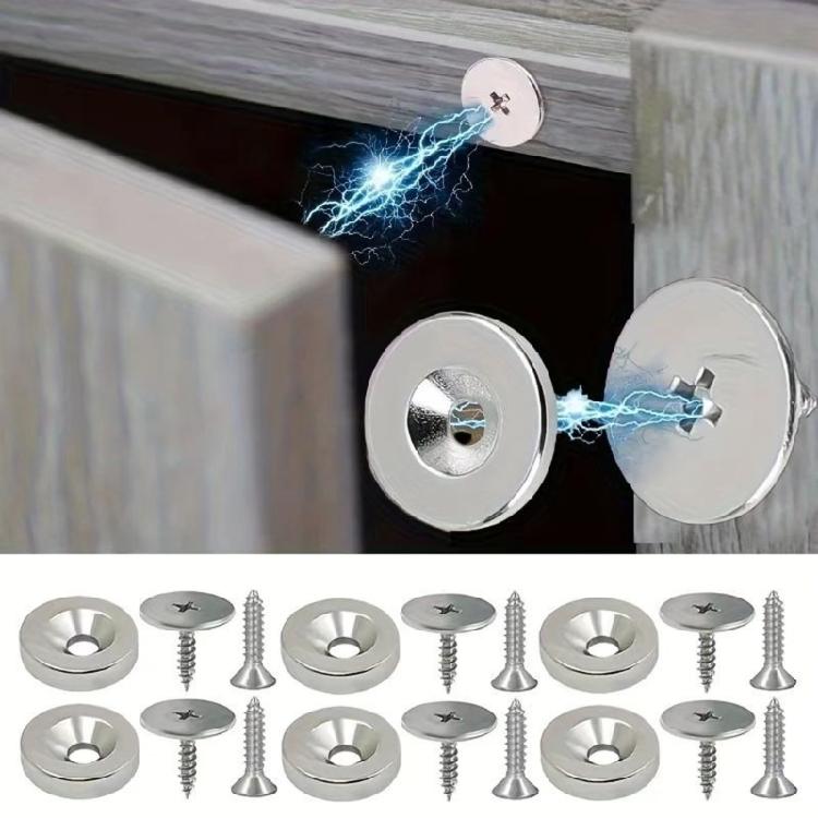 Space Saving Magnetic Cabinet Latches Steel Corrosion Resistant Hide Mounting For Closet Door