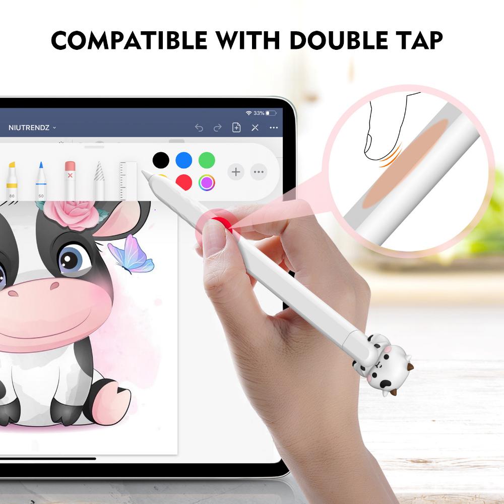 Para Apple Pencil 2 Estojo de Lápis de Desenho Animado Portátil de Silicone Macio Manga Protetora para Caneta Capacitiva Para Ipencil Caneta de Segunda Geração