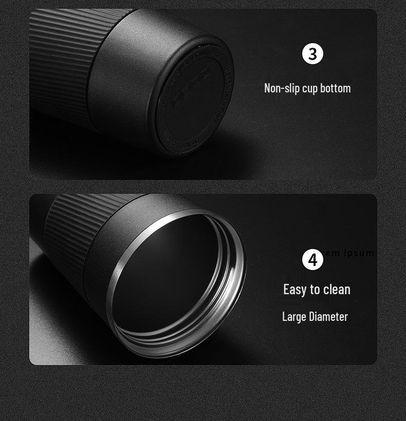 3rd Gen Stainless Steel & Silicone Insulated Coffee Cup - Portable, Stylish Business Gift with Logo Printing