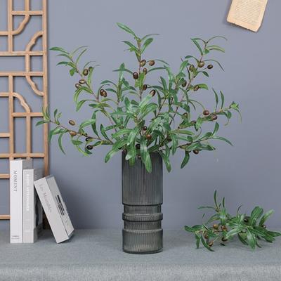 Simulation Plant Non-fading DIY Easy Care Attractive 4 Forked Artificial Olive Branch with Fruit Party Favors