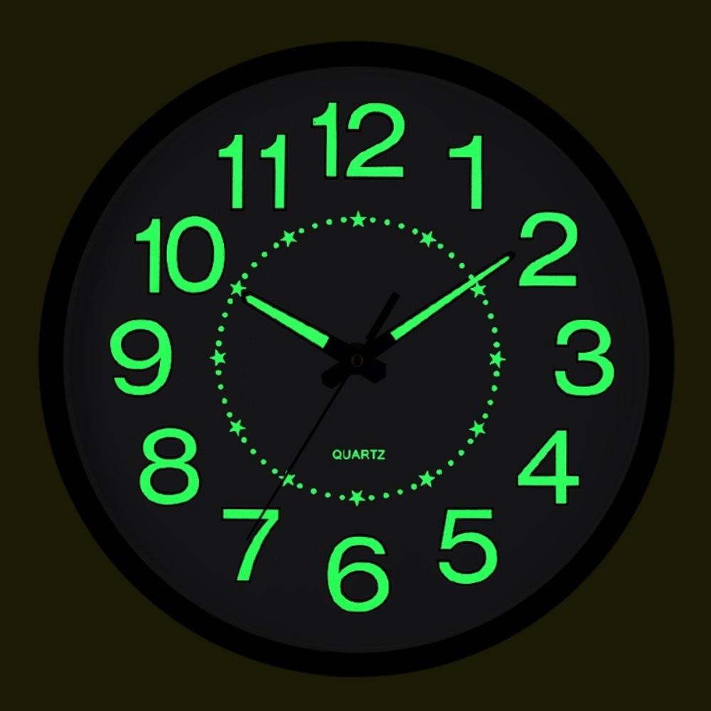 Non-Ticking Luminous Wall Clock Silent Wall Time Clock Minimalist Night Light Hanging Clock  Shops
