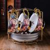 Gold-Painted Bone China Coffee Cup And Saucer Set British Ceramic Flower Tea Cup Afternoon Tea Set Black Tea Cup Flower Teapot