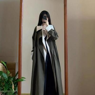 Korean-Style Trench Coat: 2025 Spring & Autumn Hepburn-Inspired Long Coat