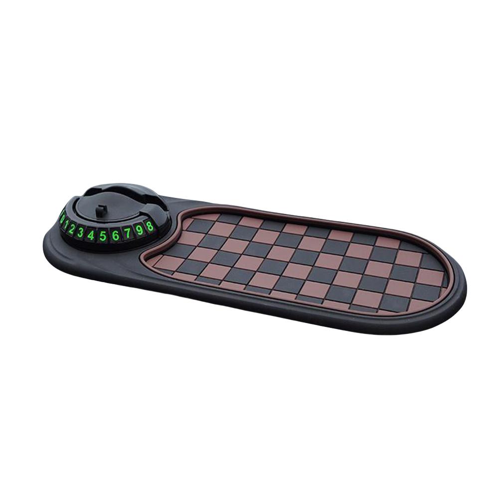 Multifunctional Car Anti-Slip Mat Mobile Phone Holder Car Dash Grip Pad Car Dashboard Storage Parking Number Plate