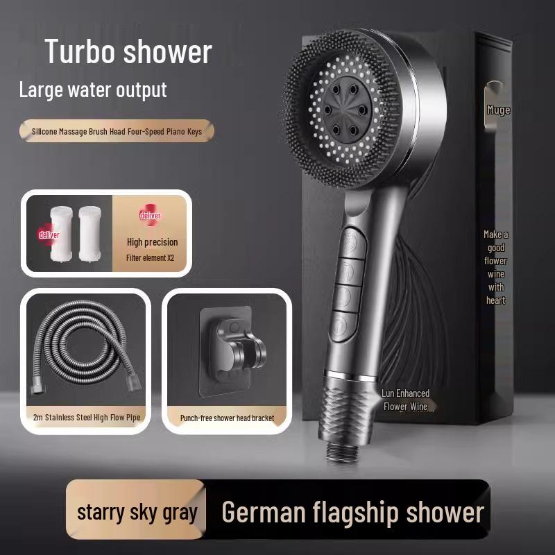 Filtered Booster Handheld Shower Head with Large Output