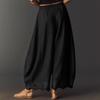 Women Casual Wide Leg Pants Elastic Waistband Drawstring Waist Patchwork Lace Hem Loose Fit Palazzo Trousers for Everyday Wear