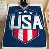 1Pc USWNT Print Flannel Blanket, High quality Comfortable for All Seasons, Home Decor, Warmth and Comfort, Perfect for Christmas GiftS