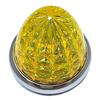 Gearl 24V LED Marker Lamp Side Marker Plated Ring Truck Supplies (Yellow Lens, 2 Pieces)