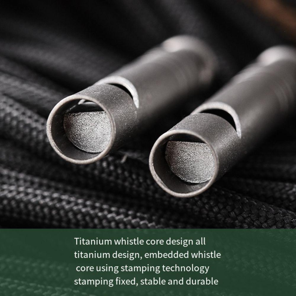 With Cord Camping Whistle Ultralight Titanium Whistle Sandblasting Emergency Whistle  Exploring