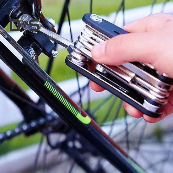 Bike Repair Kits 16-in-1 Bicycle Multi-tool with Tire Levers Hex Spoke Wrench Foldable Multi-Functional Accessories Set for Road Mountain Bike