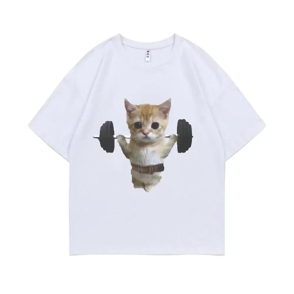 

Funny Gym Cat Graphic Print T Shirt Womens Cute Gym Pumpkin T Shirt Womens Emoji Short Sleeve T Shirt Graphic T Shirts 4XL