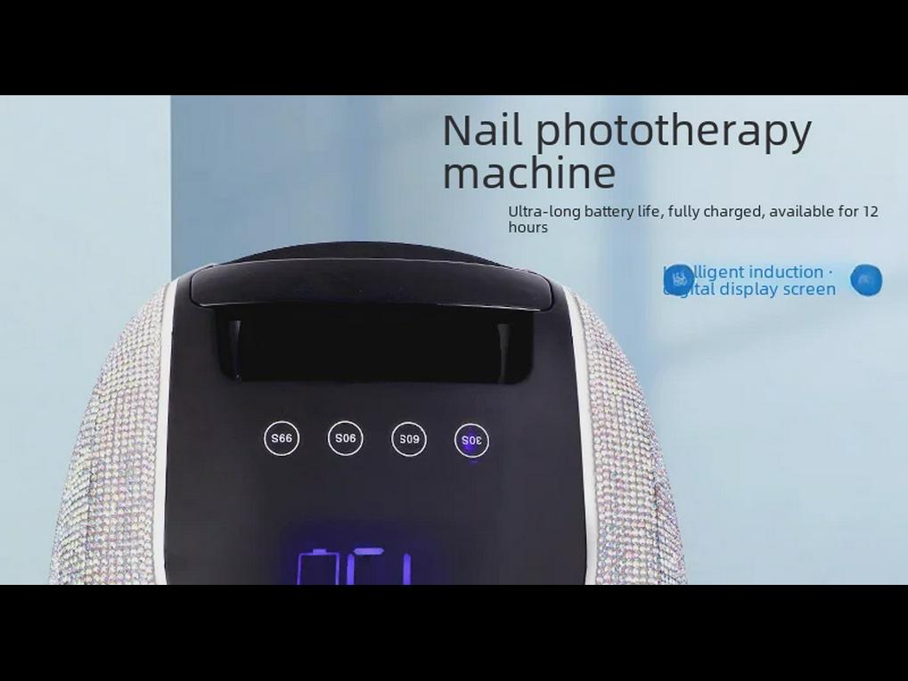 Portable High-Power Nail Lamp with Diamond Inlay – Battery Operated UV Dryer