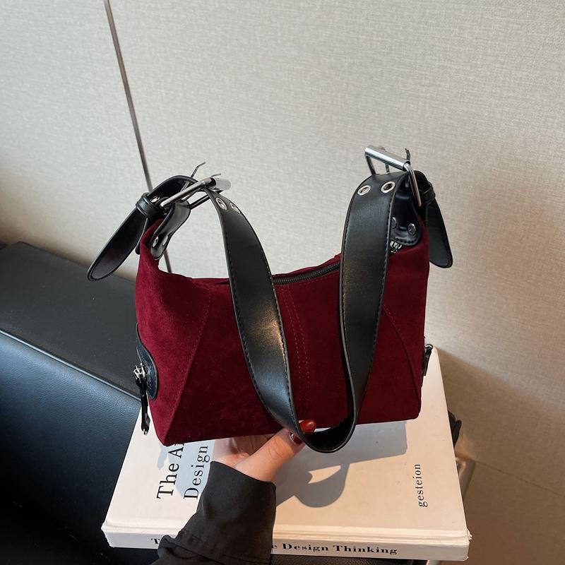 2026 Autumn Winter New Faux Suede ZIPPER Shoulder Bags High Capacity Solid Color Versatile The Single Design Women's Handbags