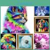 Vibrant Abstract Tiger And Lion Canvas Art For Modern Living Room Decor 40x30cm