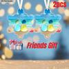 1pc/2pcs Snowflake-Shaped Sea Acrylic Keepsake, Sea AcrylicFriendship Christmas Tree Hanging Ornament,Acrylic Friendship Gifts for Best Friends