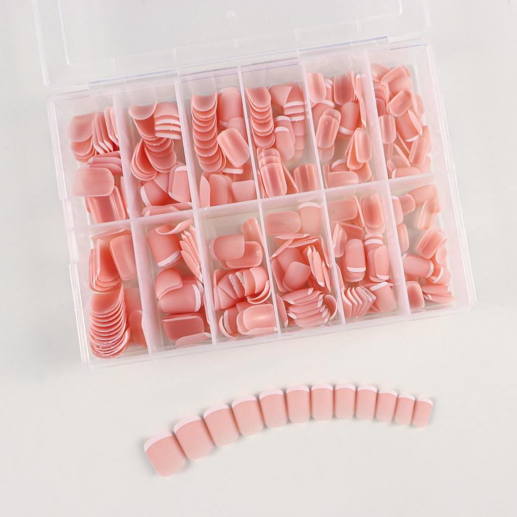 European American Medium Almond French Pointed Wearable False Nails - 360 Pieces