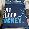 Ice Hockey Duvet Cover Set Full Queen Size Geometric Check Patchwork Stylish Bedding Set Athlete Winter Sports Comforter Covers