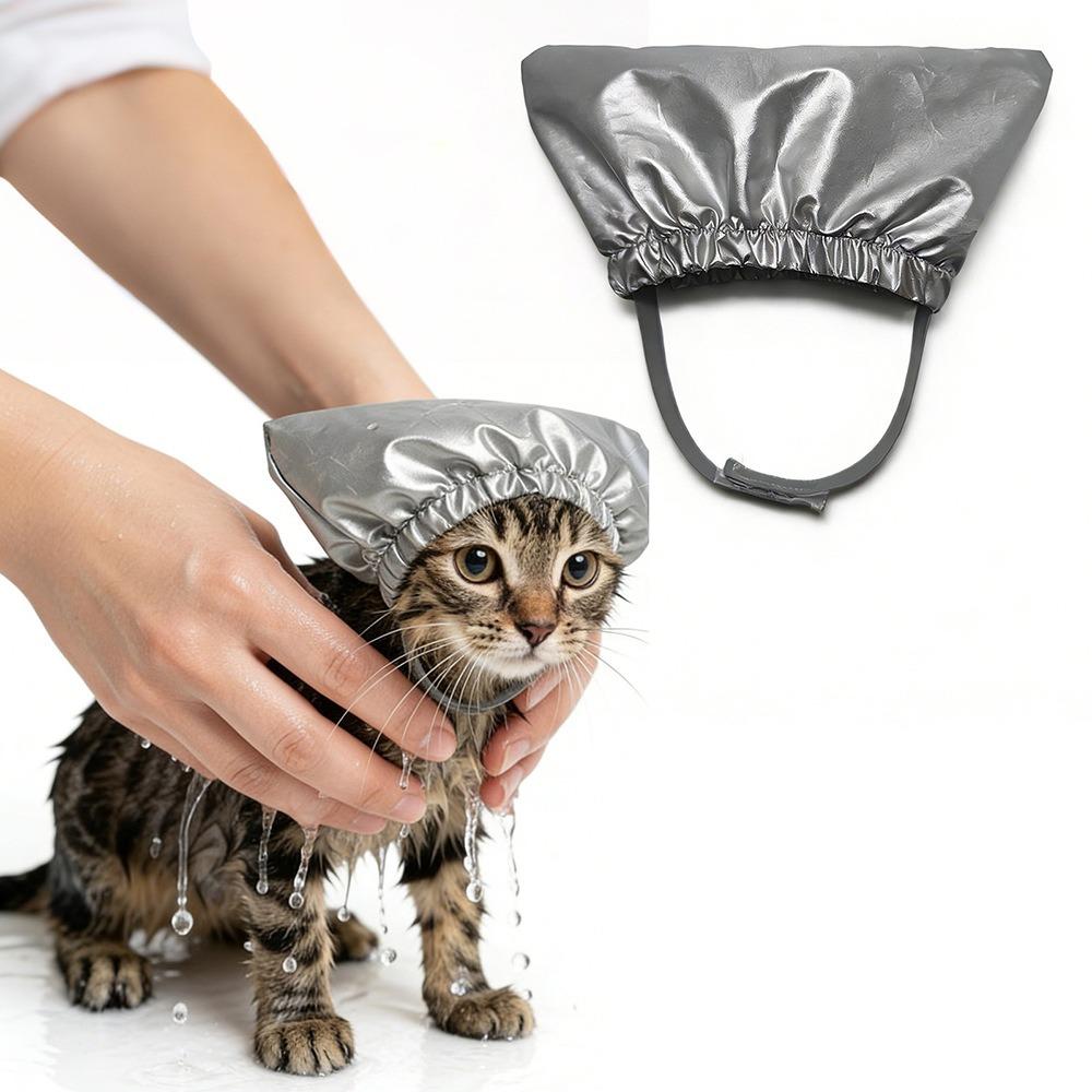 Reusable Pet Shower Cap Adjustable Waterproof Headgear Premium Bath Ear Covers  Dog