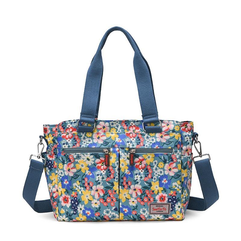 Fashion printing personalized oblique span women's bag simple and elegant shoulder bag large capacity portable go out canvas handbag