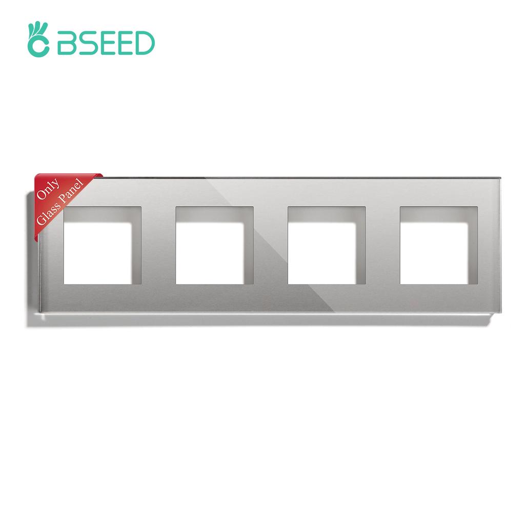 Bseed EU UK Russia Standard Pearl Crystal Glass Frame White Black Glod Grey Wall Socket DIY Part Home Improvement Decoration