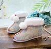 Fashion Women's Winter Short Boots Plush Warm Handmade Cotton Shoes Ethnic Embroidered Flat Women Ankle Snow Booties Zapatos Para Mujer