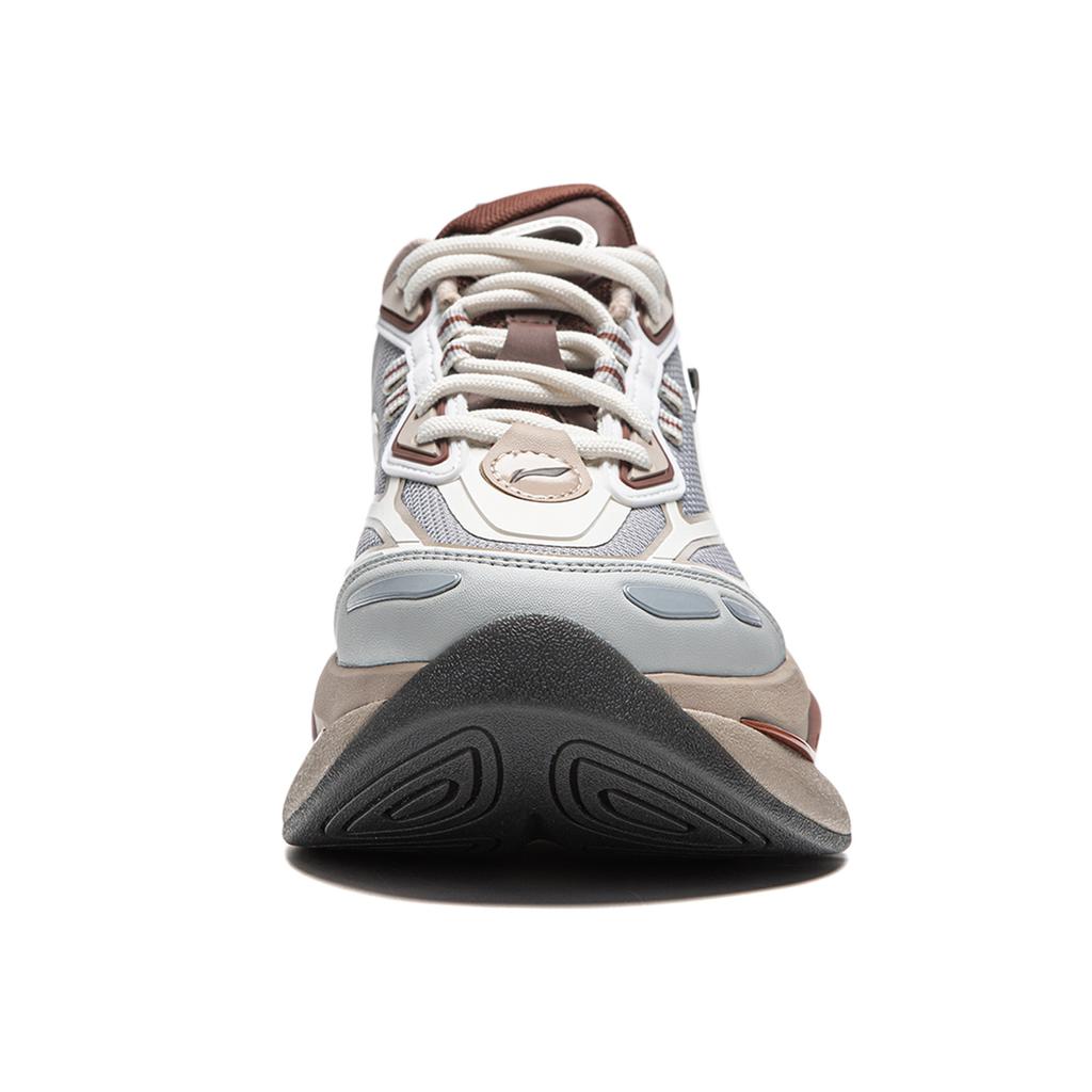 Li Ning Project* Ling Kong Shock Absorption Non-Slip Wear-Resistant Low-Top Casual Shoes Women sneaker Gray White AGCU260-3