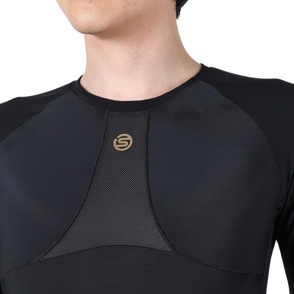 Skins Stretch Body Care Compression Long Size 18121510 Shirt, Wear, SERIES-5, Sleeve, Men's, Black, M,